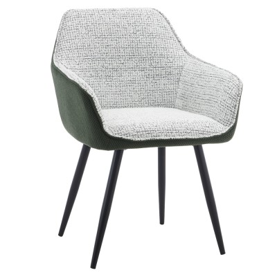 Fotoliu de design, verde/melir gri deschis/negru, KATRIEL