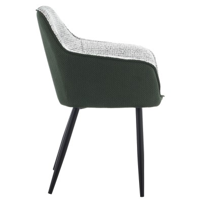 Fotoliu de design, verde/melir gri deschis/negru, KATRIEL