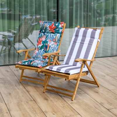 Fotoliu de grădină poziţionabil, natural, bambus, VARDON