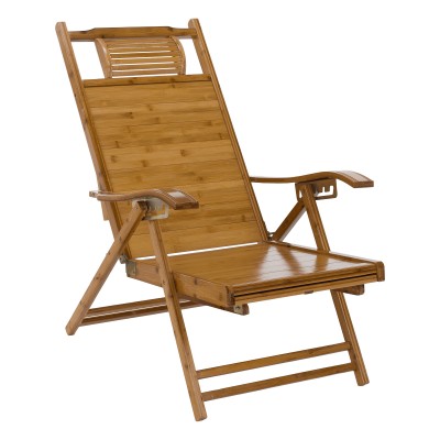 Fotoliu de grădină poziţionabil, natural, bambus, VARDON