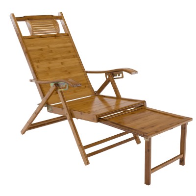 Fotoliu de grădină poziţionabil, natural, bambus, VARDON