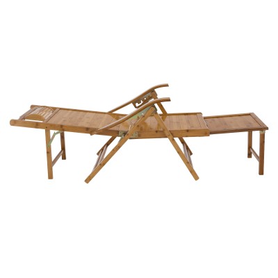 Fotoliu de grădină poziţionabil, natural, bambus, VARDON