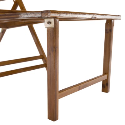 Fotoliu de grădină poziţionabil, natural, bambus, VARDON