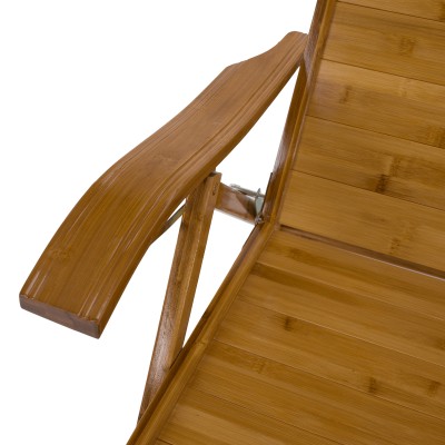 Fotoliu de grădină poziţionabil, natural, bambus, VARDON