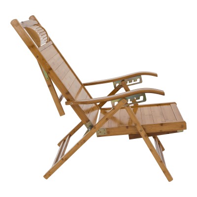 Fotoliu de grădină poziţionabil, natural, bambus, VARDON