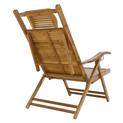 Fotoliu de grădină poziţionabil, natural, bambus, VARDON