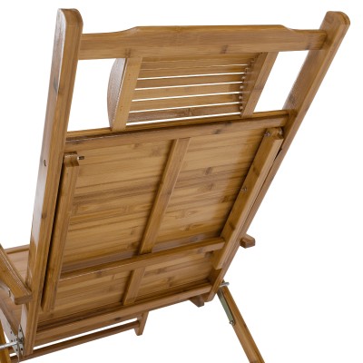 Fotoliu de grădină poziţionabil, natural, bambus, VARDON