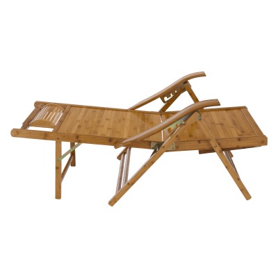 Fotoliu de grădină poziţionabil, natural, bambus, VARDON