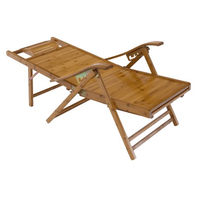 Fotoliu de grădină poziţionabil, natural, bambus, VARDON