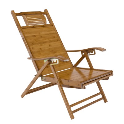 Fotoliu de grădină poziţionabil, natural, bambus, VARDON