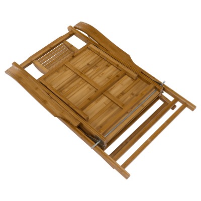 Fotoliu de grădină poziţionabil, natural, bambus, VARDON