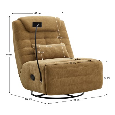 Fotoliu de lux pivotant, balansoar, muştar, UMRBO