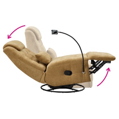 Fotoliu de lux pivotant, balansoar, muştar, UMRBO