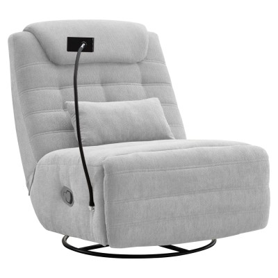 Fotoliu de lux pivotant, cu balansare, gri deschis, UMBRO