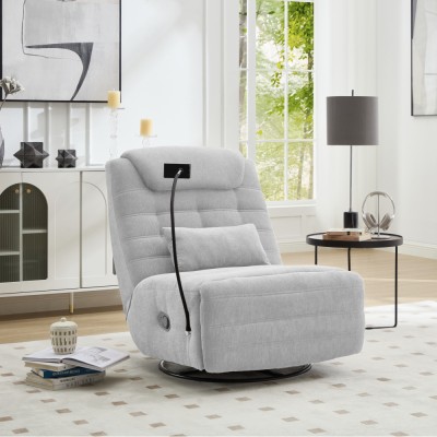 Fotoliu de lux pivotant, cu balansare, gri deschis, UMBRO