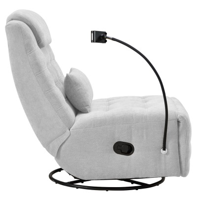 Fotoliu de lux pivotant, cu balansare, gri deschis, UMBRO