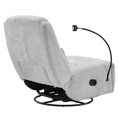 Fotoliu de lux pivotant, cu balansare, gri deschis, UMBRO