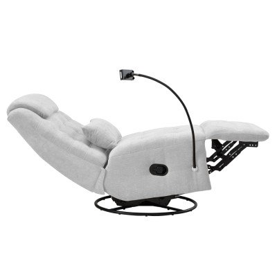 Fotoliu de lux pivotant, cu balansare, gri deschis, UMBRO