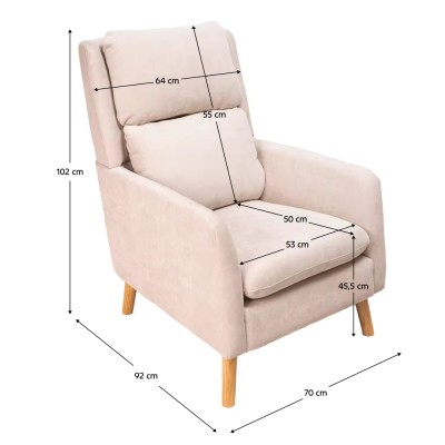 Fotoliu de relaxare, bej, DEMIR