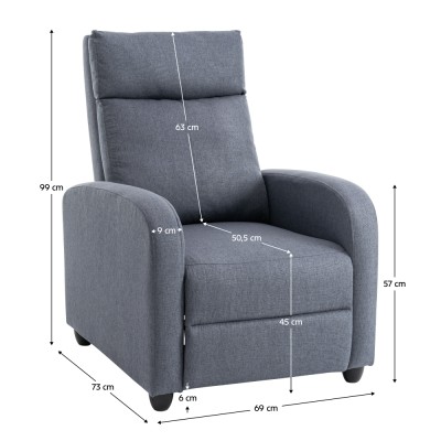 Fotoliu de relaxare, gri, KRESO NEW