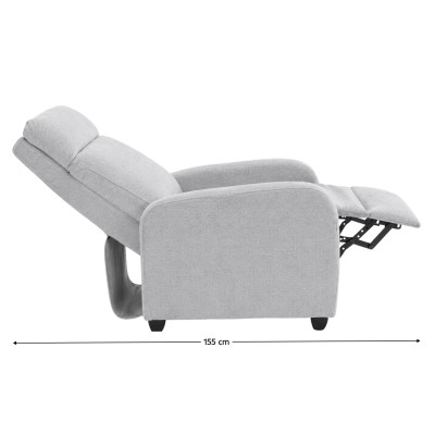 Fotoliu de relaxare, gri ţesătura Aphrodite, KRESO NEW