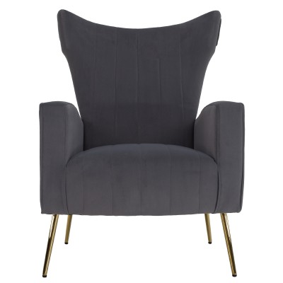 Fotoliu de relaxare, ţesătură Velvet gri, BARET