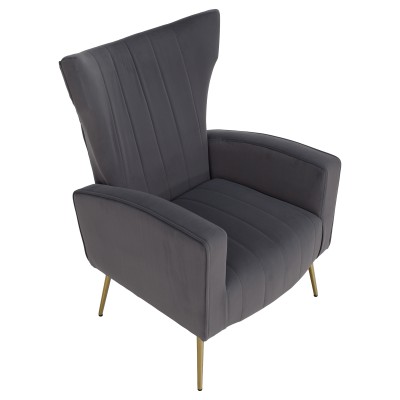 Fotoliu de relaxare, ţesătură Velvet gri, BARET