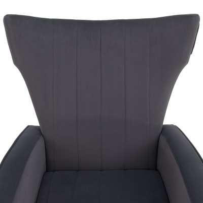 Fotoliu de relaxare, ţesătură Velvet gri, BARET