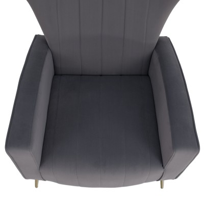 Fotoliu de relaxare, ţesătură Velvet gri, BARET