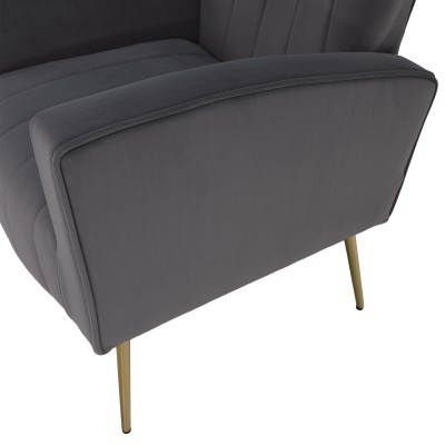 Fotoliu de relaxare, ţesătură Velvet gri, BARET