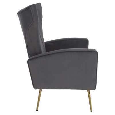 Fotoliu de relaxare, ţesătură Velvet gri, BARET