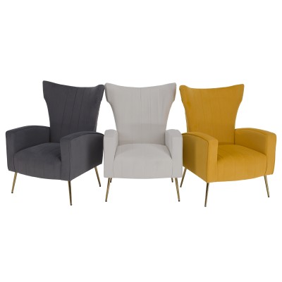 Fotoliu de relaxare, ţesătură Velvet gri, BARET