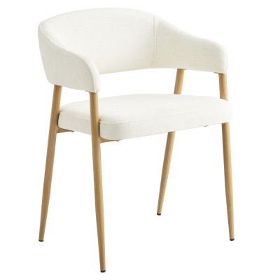 Fotoliu de sufragerie de design, crem/fag, NIZAR TYP 1