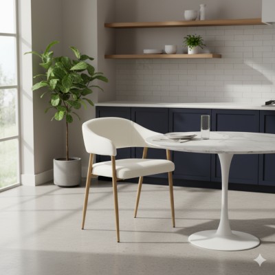 Fotoliu de sufragerie de design, crem/fag, NIZAR TYP 1