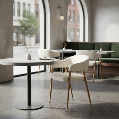 Fotoliu de sufragerie de design, crem/fag, NIZAR TYP 1