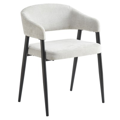 Fotoliu de sufragerie design, gri deschis/negru, NIZAR TYP 2