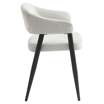 Fotoliu de sufragerie design, gri deschis/negru, NIZAR TYP 2