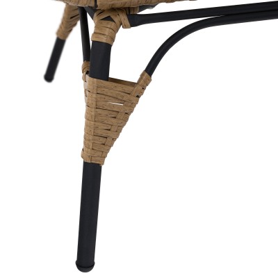 Fotoliu din ratan, natural / negru / bej, KARMEN