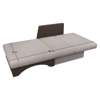 Fotoliu extensibil, bej-gri Taupe/maro, dreapta, KUBOŠ NEW