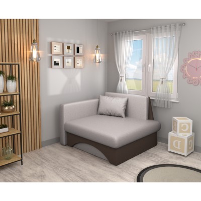 Fotoliu extensibil, bej-gri Taupe/maro, dreapta, KUBOŠ NEW