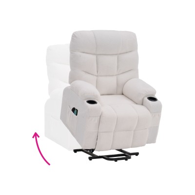 Fotoliu extensibil de masaj, alb, HUDSON