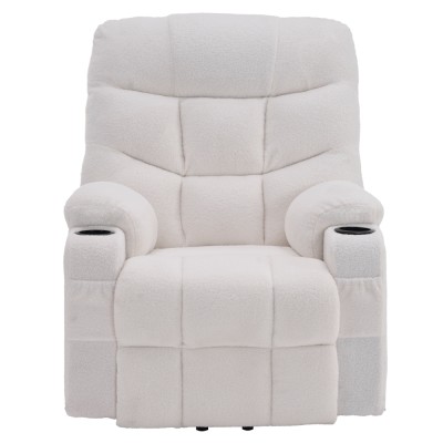 Fotoliu extensibil de masaj, alb, HUDSON