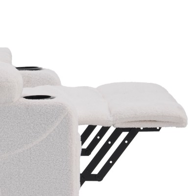 Fotoliu extensibil de masaj, alb, HUDSON