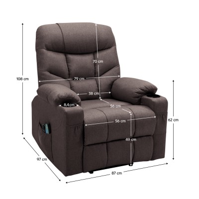 Fotoliu extensibil de masaj, maro, HUDSON