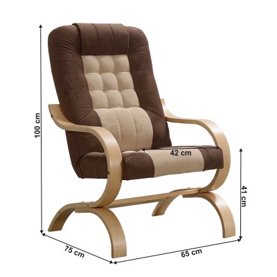 Fotoliu, gri-maro Taupe/maron/fag, GURU