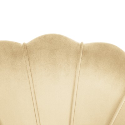 Fotoliu în stilul Art-deco, bej ţesătură Velvet/gold crom auriu, NOBLEO