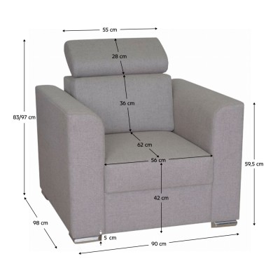 Fotoliu la comandă, set colțar de lux, bej, MARIETA