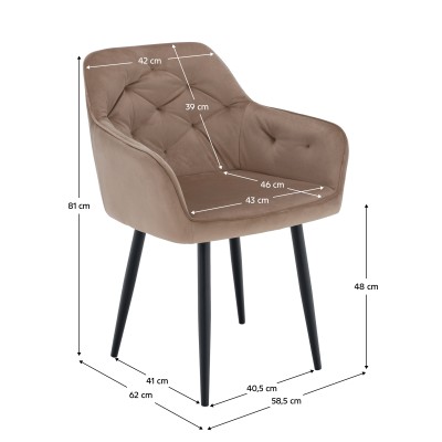 Fotoliu, maro deschis/negru, VERIO