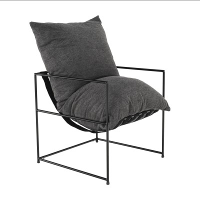 Fotoliu minimalist, gri/ negru, DEKER