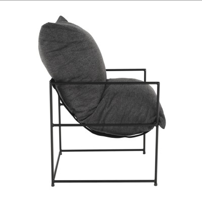 Fotoliu minimalist, gri/ negru, DEKER